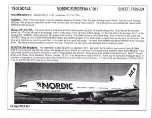 1/200 Scale Decal Nordic European Airlines L-1011