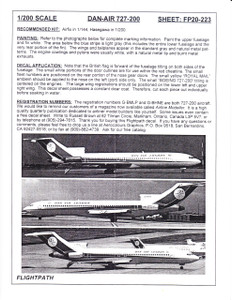 1/200 Scale Decal Dan-Air London 727-200