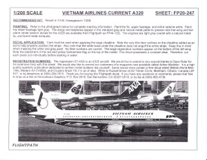 1/200 Scale Decal Vietnam Airlines A-320