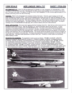 1/200 Scale Decal Aer Lingus 737 1980's