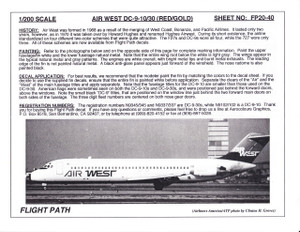 1/200 Scale Decal Air West DC9-10 / 30 RED / GOLD
