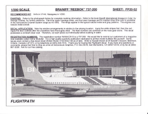 1/200 Scale Decal Braniff 737-200 REEBOCK