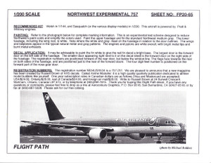 1/200 Scale Decal Northwest Airlines 757-200 EXPERIMENTAL