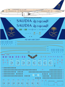 1/144 Scale Decal Saudia 787-9