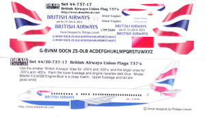 1/144 Scale Decal British Airways 737 200 / 300 / 400 / 500