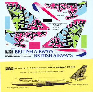 1/144 Scale Decal British Airways 747-400 Animals and Trees