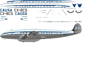 1/144 Scale Decal CAUSA (Uraguay) Constellation