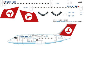 1/144 Scale Decal Turkish BAe-146-100