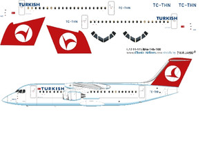 1/144 Scale Decal Turkish BAe-146-300