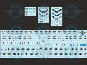 1/144 Scale Decal 747-800 Lifelike Cockpit & Windows