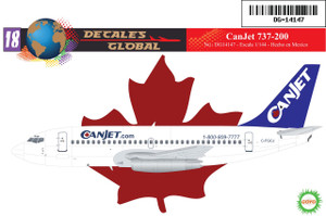 1/144 Scale Decal CanJet 737-200