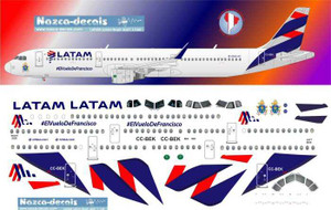 1/144 Scale Decal LATAM A-321 with Pope Titles