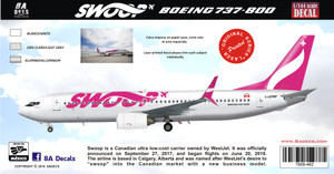 1/144 Scale Decal SWOOP 737-800