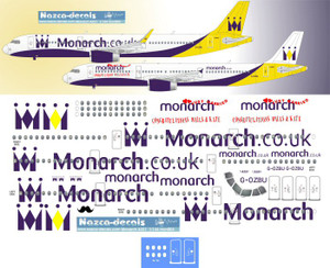 1/144 Scale Decal Monarch A-321