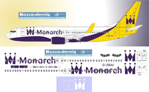 1/144 Scale Decal Monarch 737-800