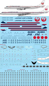 1/144 Scale Decal JAL Japan Air Lines DC-8