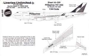 1/144 Scale Decal Philippines 747-400