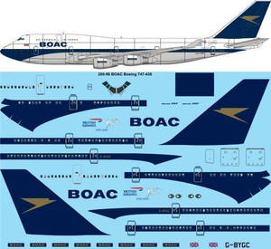 1/200 Scale Decal British Airways 747-400 Retro BOAC