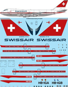1/144 Scale Decal Swissair 747-200 Delivery