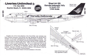 1/144 Scale Decal Garuda Indonesia 747