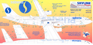 1/144 Scale Decal Sabena  A-340