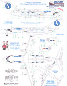 1/144 Scale Decal Sabena Bae-146 / RJ-85