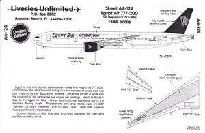 1/144 Scale Decal Egypt Air 777-200
