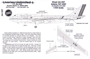 1/144 Scale Decal Asiana 747-400