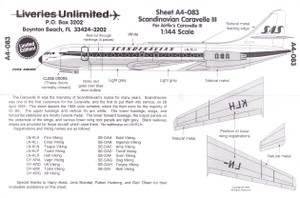 1/144 Scale Decal Scandinavian Caravelle