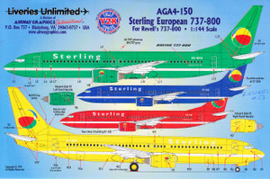 1/144 Scale Decal Sterling European 737-800