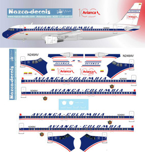 1/144 Scale Decal Avianca A-320 Retro 100 Year Anniversary
