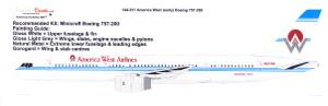1/144 Scale Decal America West 757-200