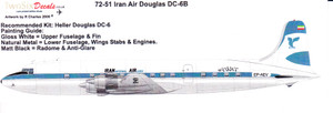 1/72 Scale Decal Iran Air DC-6B
