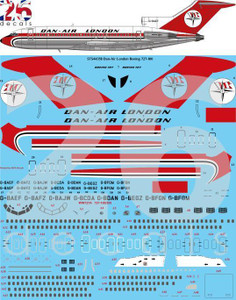 1/144 Scale Decal Dan-Air London Delivery Boeing 727-100
