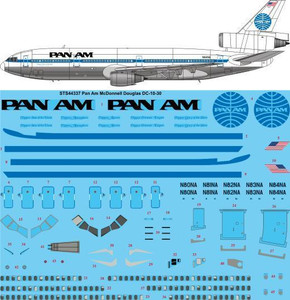 1/144  Scale Decal Pan Am DC-10-30