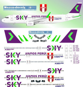 1/200 Scale Decal Sky Airlines A-320 w/ Specials