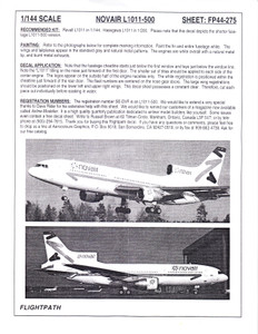 1/144 Scale Decal Nova Air L1011-500