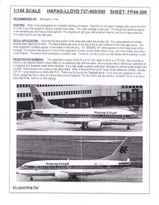 1/144 Scale Decal Hapag-Lloyd 737-400 / 500