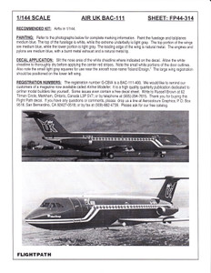 1/144 Scale Decal Air UK Bac-111