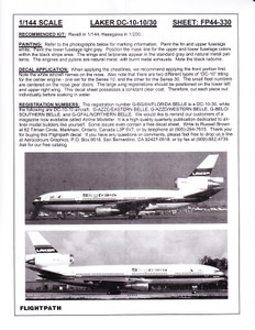 1/144 Scale Decal Laker Airways DC-10