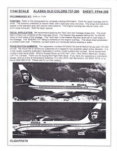 1/144 Scale Decal Alaska Airlines 737-200