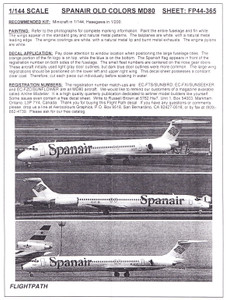 1/144 Scale Decal Spanair MD-80 OLD