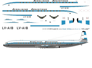 1/144 Scale Decal Aerolineas Argentinas Comet 4C