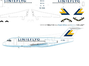 1/144 Scale Decal Linjeflyg F-28