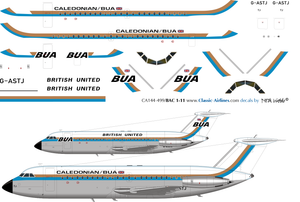 1/144 Scale Decal BUA / Caledonian BAC-111