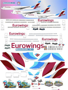 1/144 Scale Decal Eurowings A-330 / A-340 CUBA & LAS VEGAS