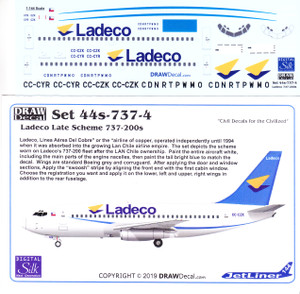 1/144 Scale Decal Ladeco 737-200 Last