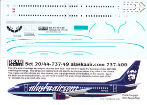1/144 Scale Decal Alaskaair.com 737-400