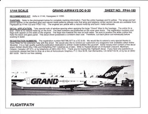 1/144 Scale Decal Grand Airways DC9-30