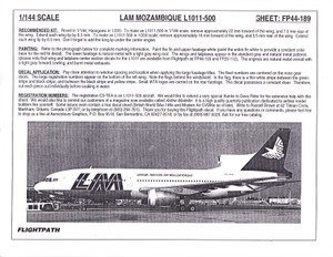 1/144 Scale Decal LAM Mozambique L-1011